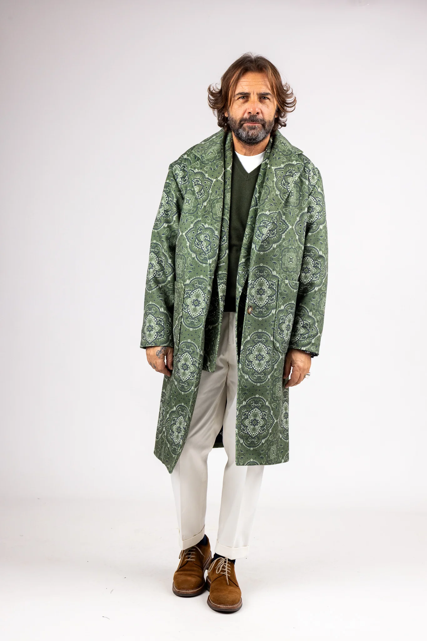 Cappotto Monopetto Over Fantasia Bandana - Image 7