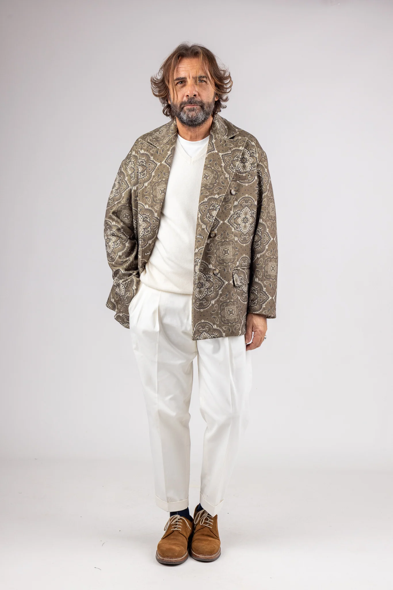 Giacca Doppiopetto Over Fantasia - Image 3