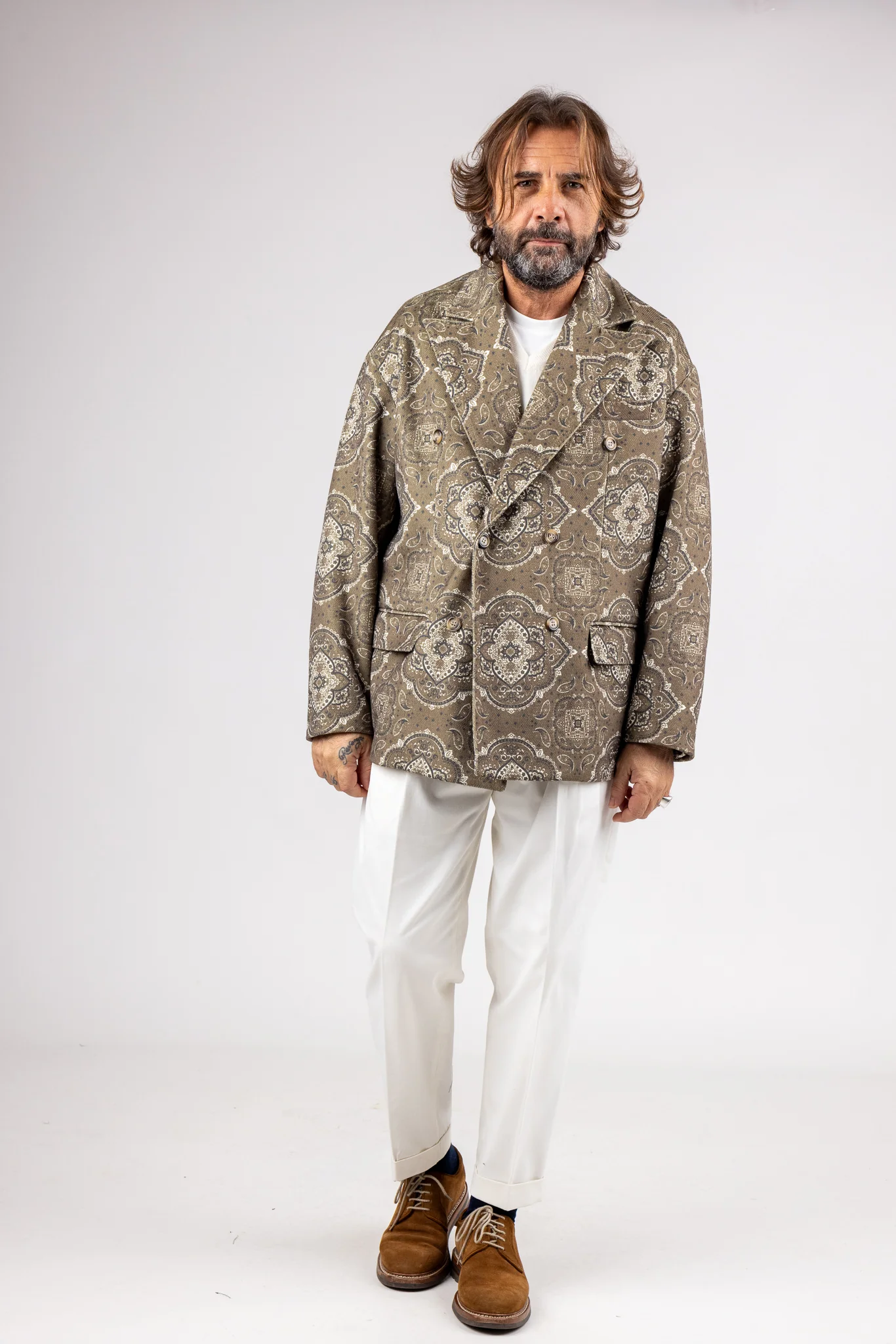 Giacca Doppiopetto Over Fantasia - Image 4