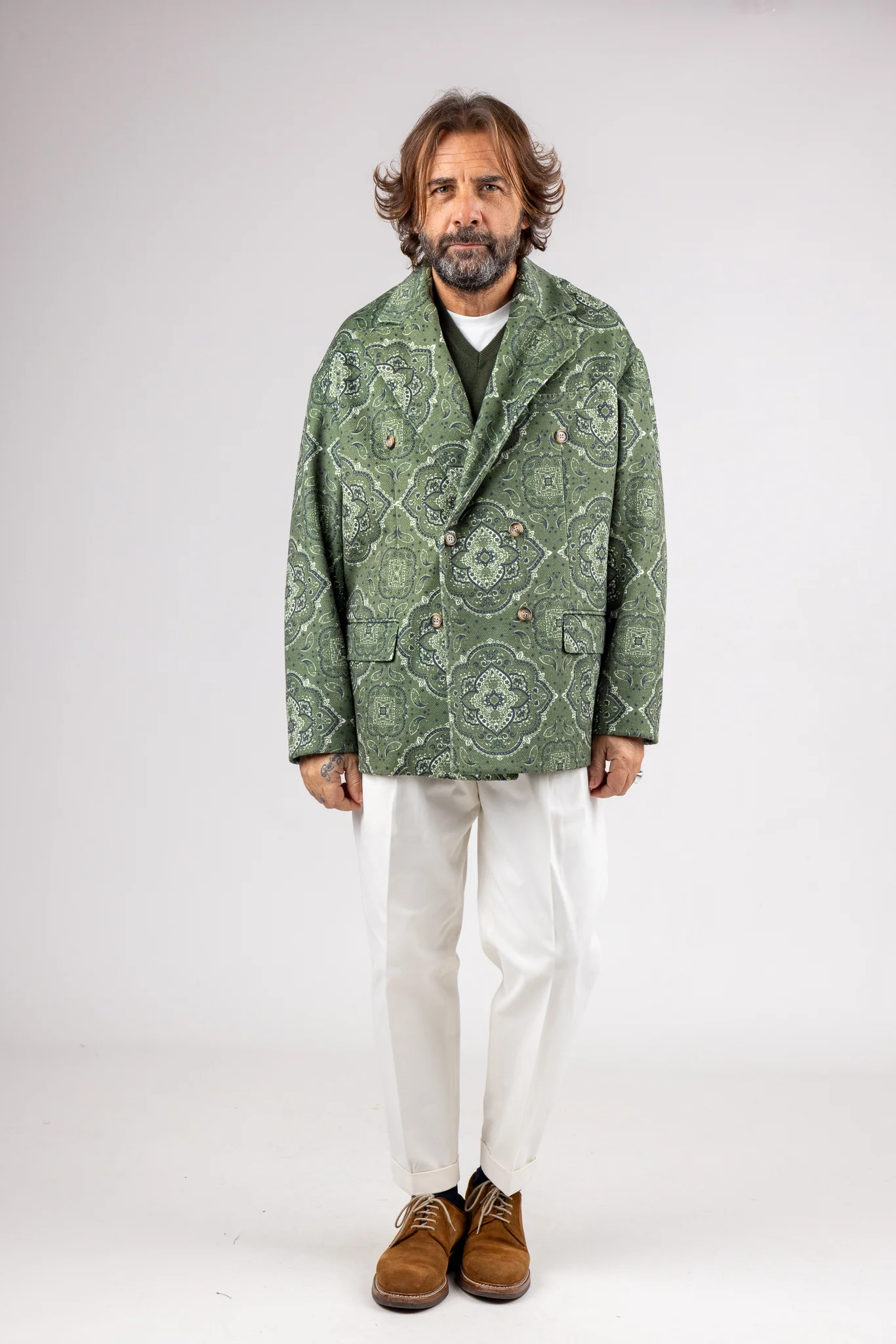 Giacca Doppiopetto Over Fantasia - Image 5