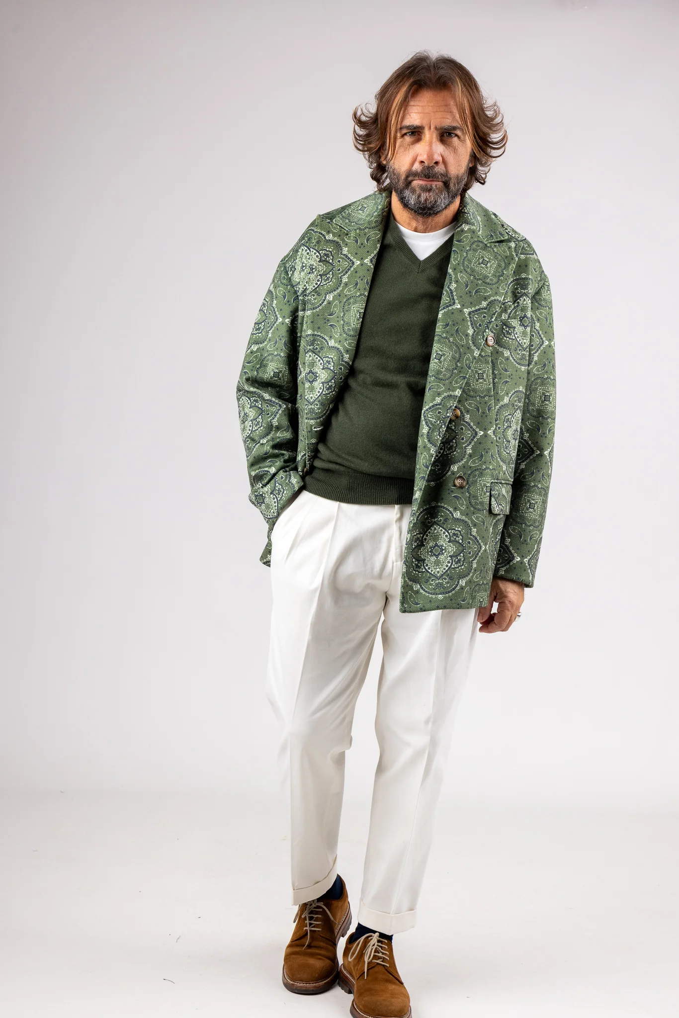 Giacca Doppiopetto Over Fantasia - Image 7